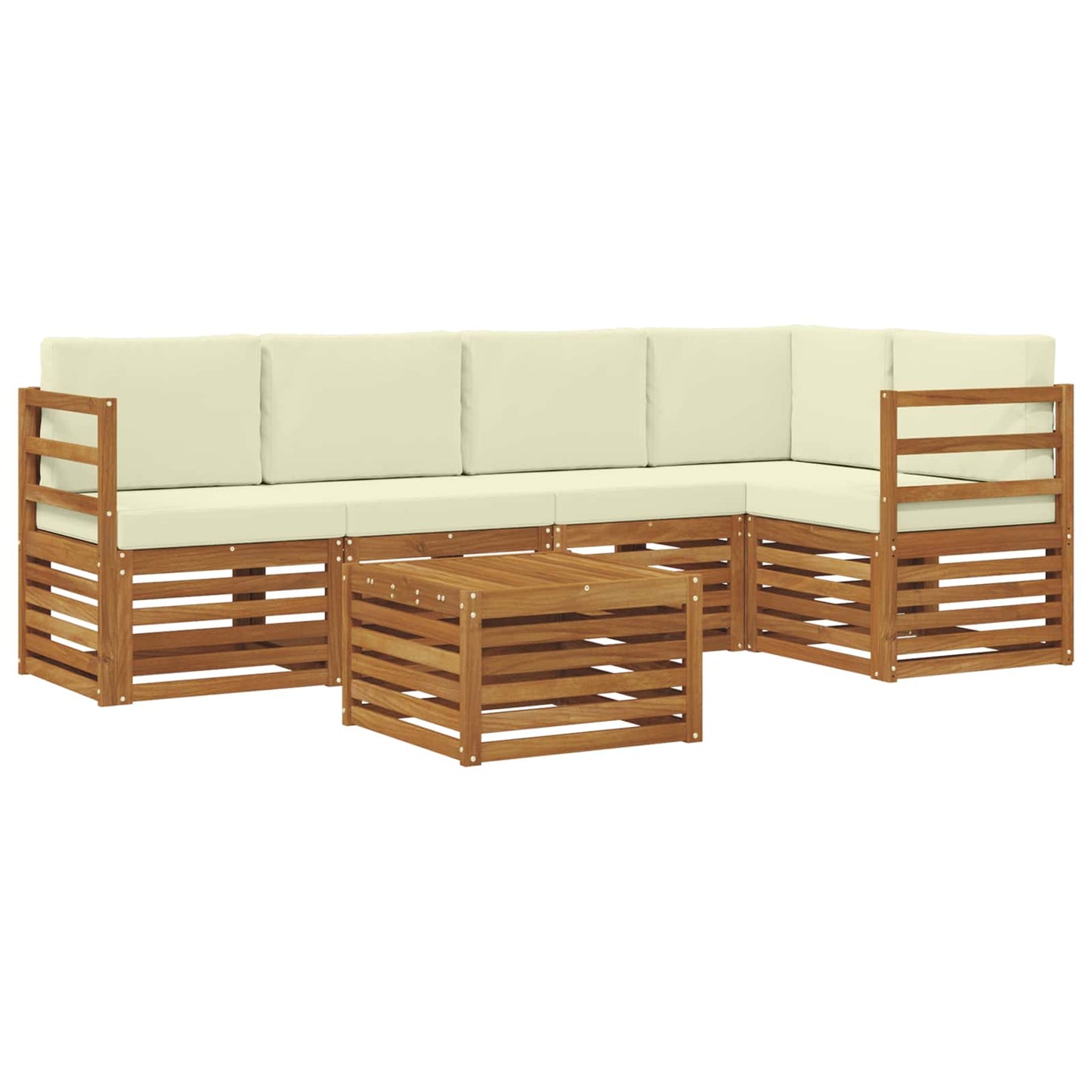 Set divano sezionale con cuscino 6 pcs Naturale e Crema