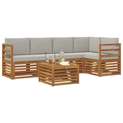 Set divano sezionale con cuscino 6 pcs Grigio Naturale e Chiaro