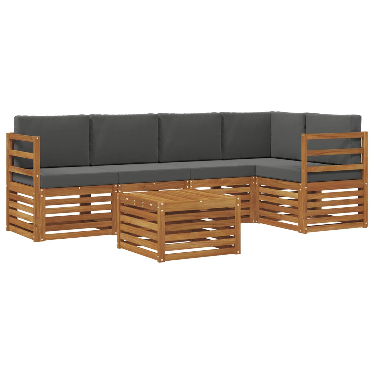 Set divano sezionale con cuscino 6 pcs Naturale e Antracite