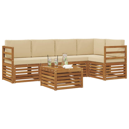 Set divano sezionale con cuscino 6 pcs Naturale e Beige | homemem39
