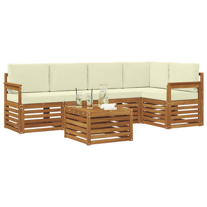 Set divano sezionale con cuscino 6 pcs Naturale e Crema