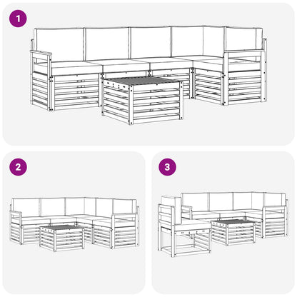 Set divano sezionale con cuscino 6 pcs Naturale e Antracite | homemem39