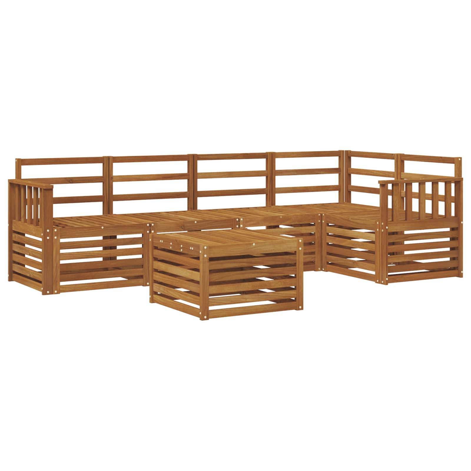 Set divano sezionale 6 pcs Naturale Legno di Acacia Massello | homemem39