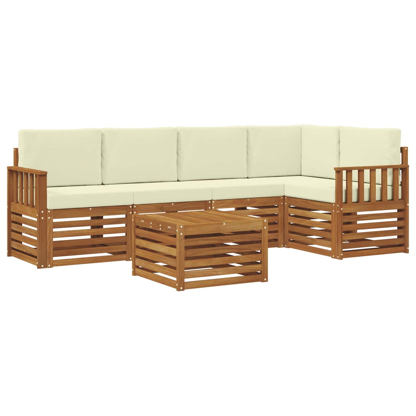 Set divano sezionale con cuscino 6 pcs Naturale e Crema