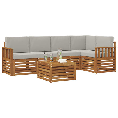 Set divano sezionale con cuscino 6 pcs Grigio Naturale e Chiaro