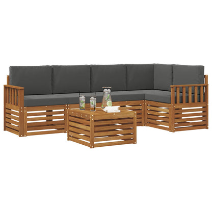 Set divano sezionale con cuscino 6 pcs Naturale e Antracite