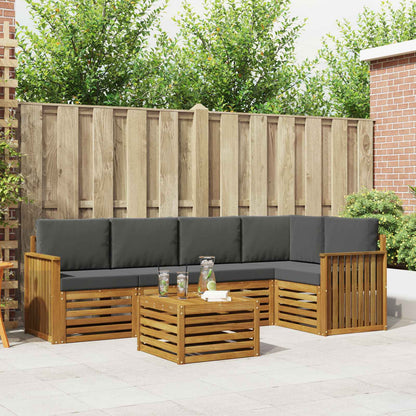 Set divano sezionale con cuscino 6 pcs Naturale e Antracite | homemem39