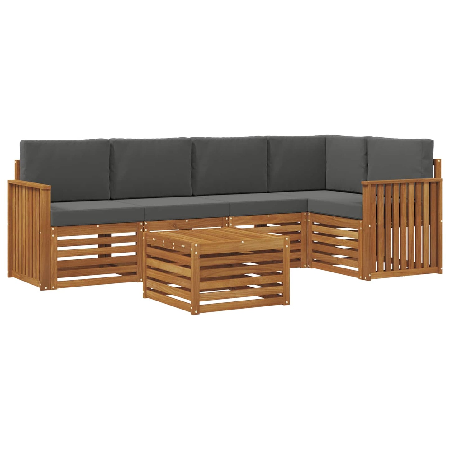 Set divano sezionale con cuscino 6 pcs Naturale e Antracite | homemem39