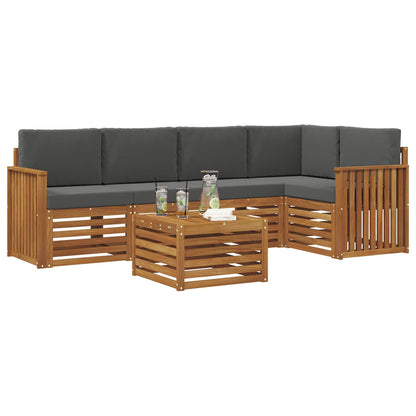 Set divano sezionale con cuscino 6 pcs Naturale e Antracite | homemem39
