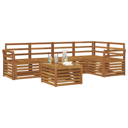 Set divano sezionale 6 pcs Naturale Legno di Acacia Massello | homemem39
