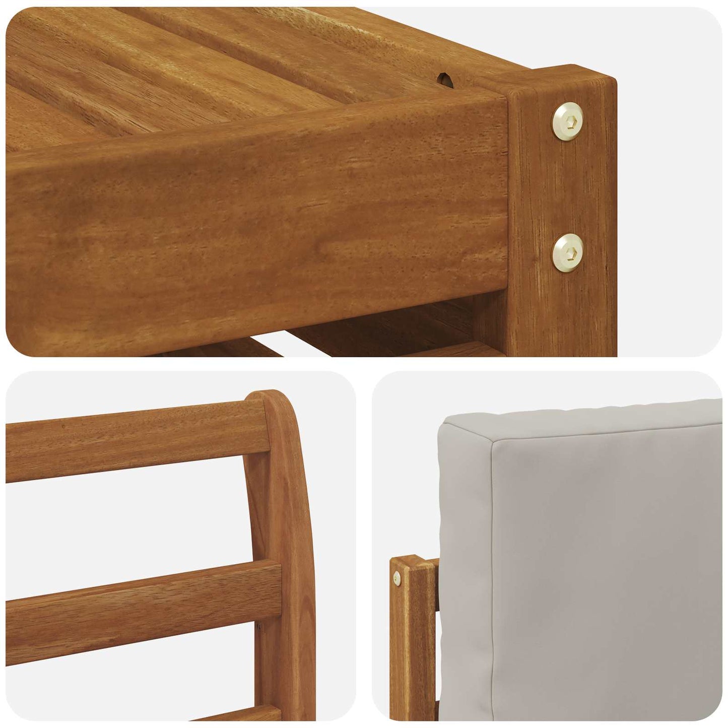 Set divano sezionale con cuscino 6 pcs Grigio Naturale e Chiaro