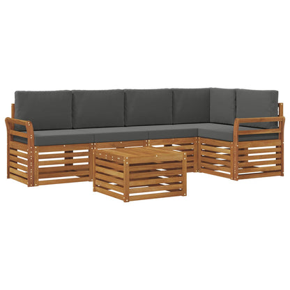Set divano sezionale con cuscino 6 pcs Naturale e Antracite | homemem39