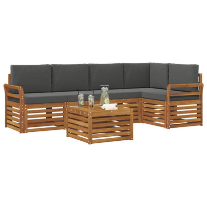 Set divano sezionale con cuscino 6 pcs Naturale e Antracite | homemem39