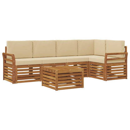 Set divano sezionale con cuscino 6 pcs Naturale e Beige