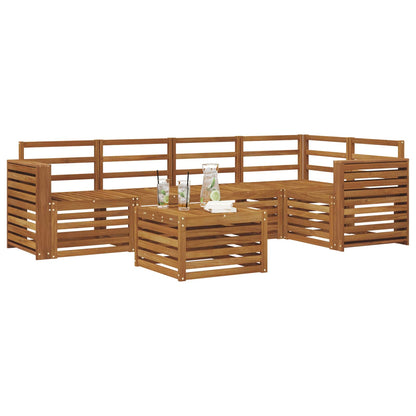 Set divano sezionale 6 pcs Naturale Legno di Acacia Massello