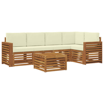 Set divano sezionale con cuscino 6 pcs Naturale e Crema
