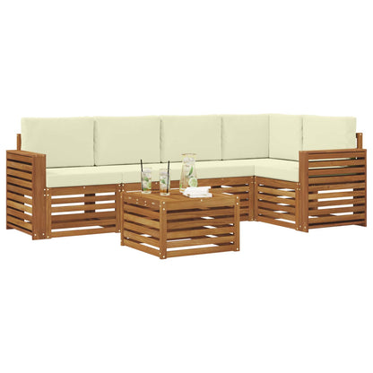 Set divano sezionale con cuscino 6 pcs Naturale e Crema | homemem39