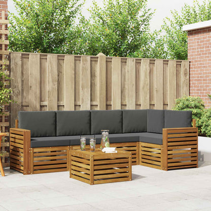 Set divano sezionale con cuscino 6 pcs Naturale e Antracite | homemem39