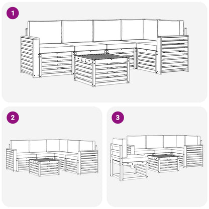 Set divano sezionale con cuscino 6 pcs Naturale e Antracite | homemem39