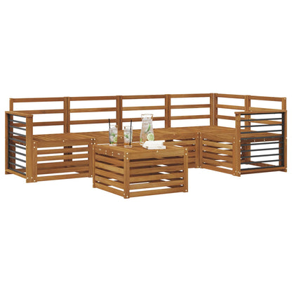 Set divano sezionale 6 pcs Naturale Legno di Acacia Massello