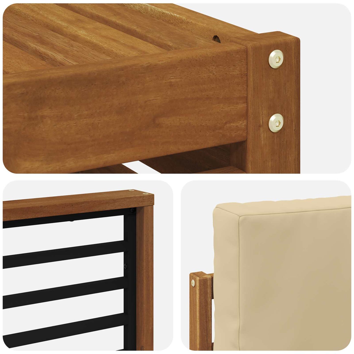 Set divano sezionale con cuscino 6 pcs Naturale e Beige | homemem39
