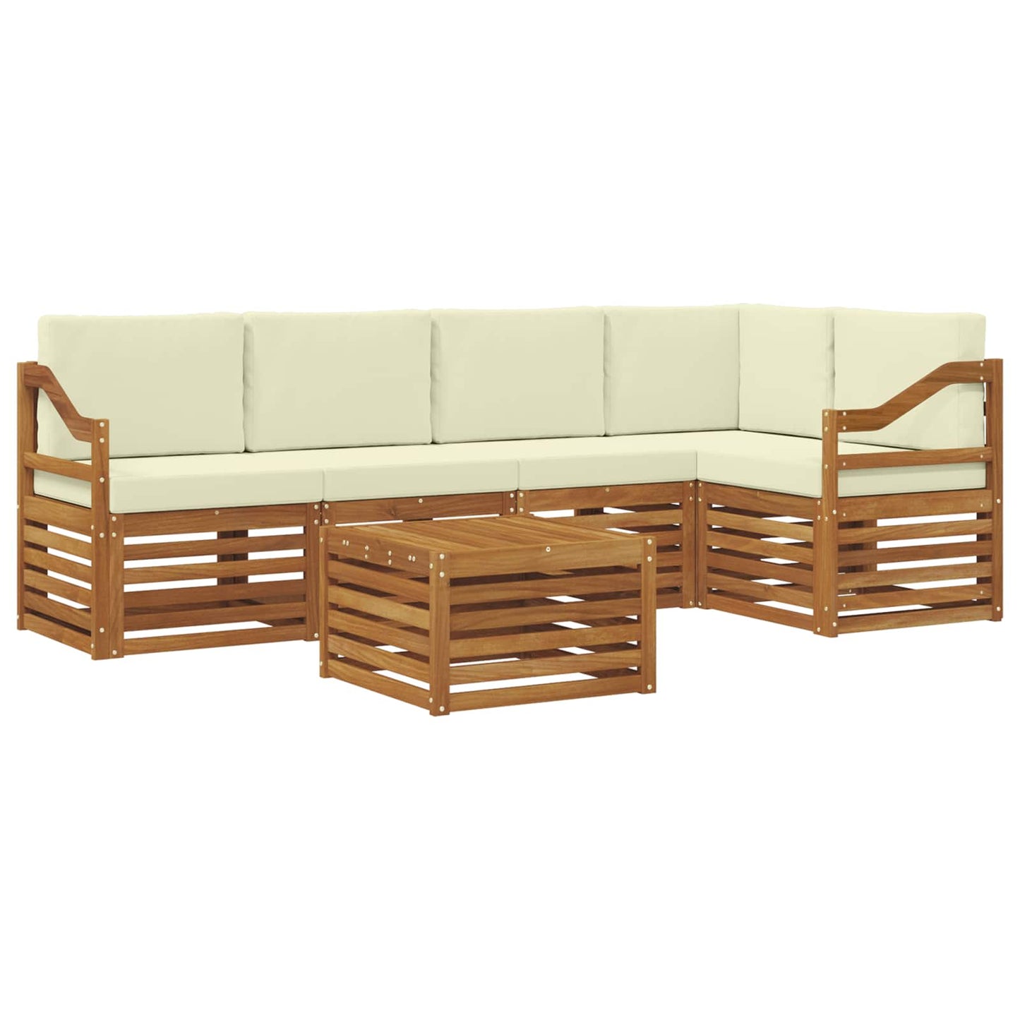 Set divano sezionale con cuscino 6 pcs Naturale e Crema