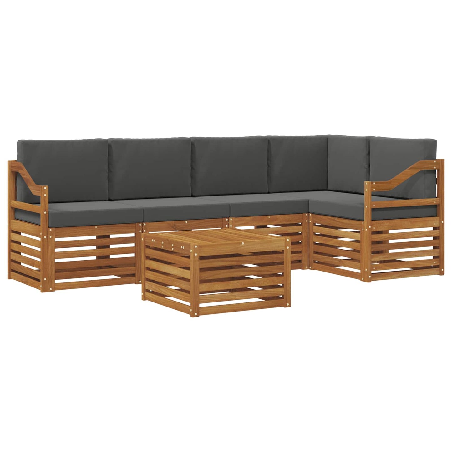 Set divano sezionale con cuscino 6 pcs Naturale e Antracite | homemem39