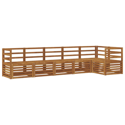 Set divano sezionale 6 pcs Naturale Legno di Acacia Massello | homemem39