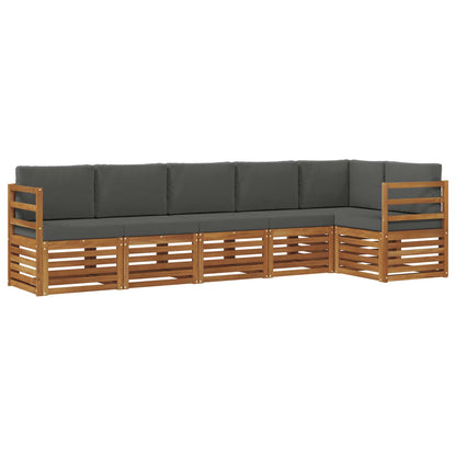 Set divano sezionale con cuscino 6 pcs Naturale e Antracite | homemem39