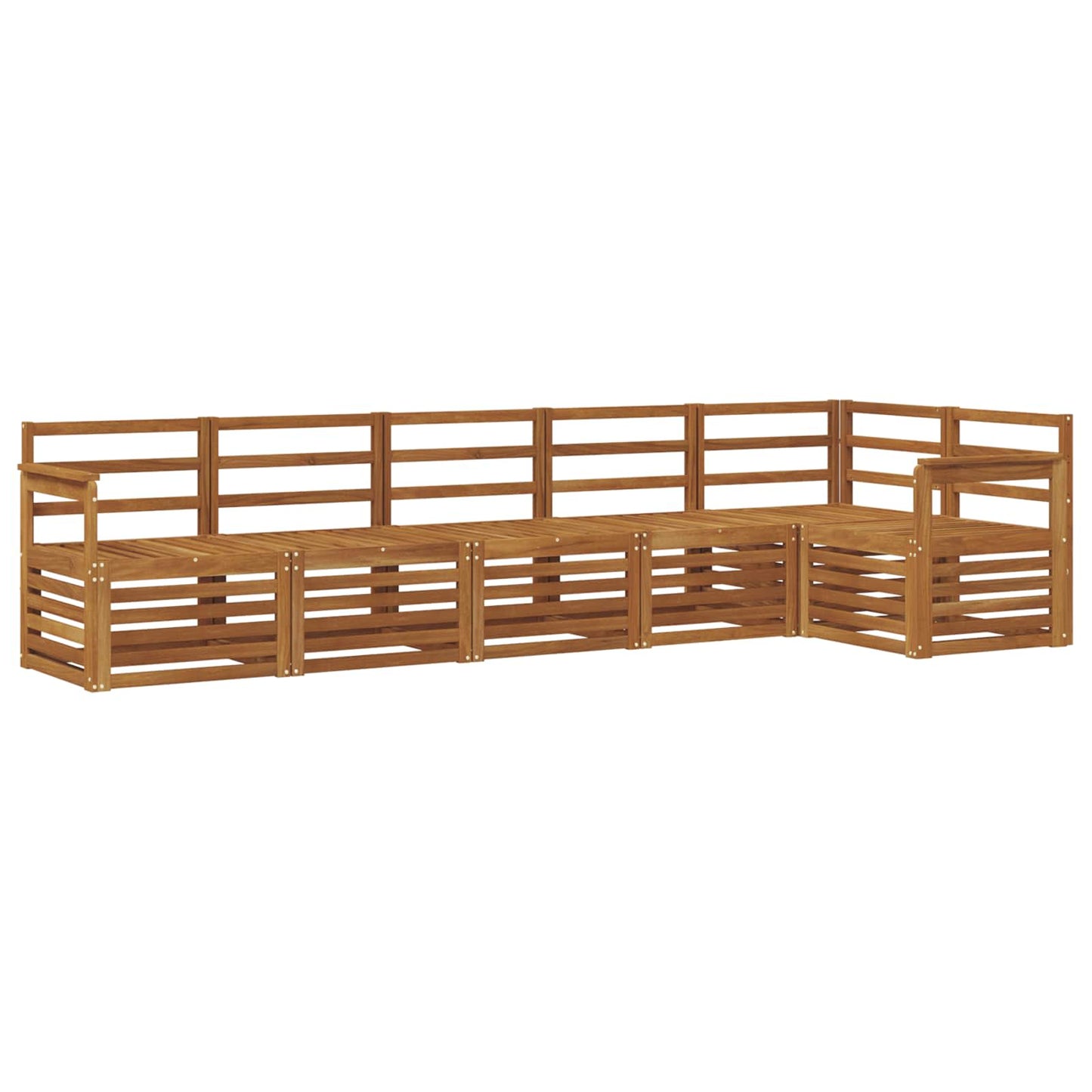 Set divano sezionale 6 pcs Naturale Legno di Acacia Massello | homemem39