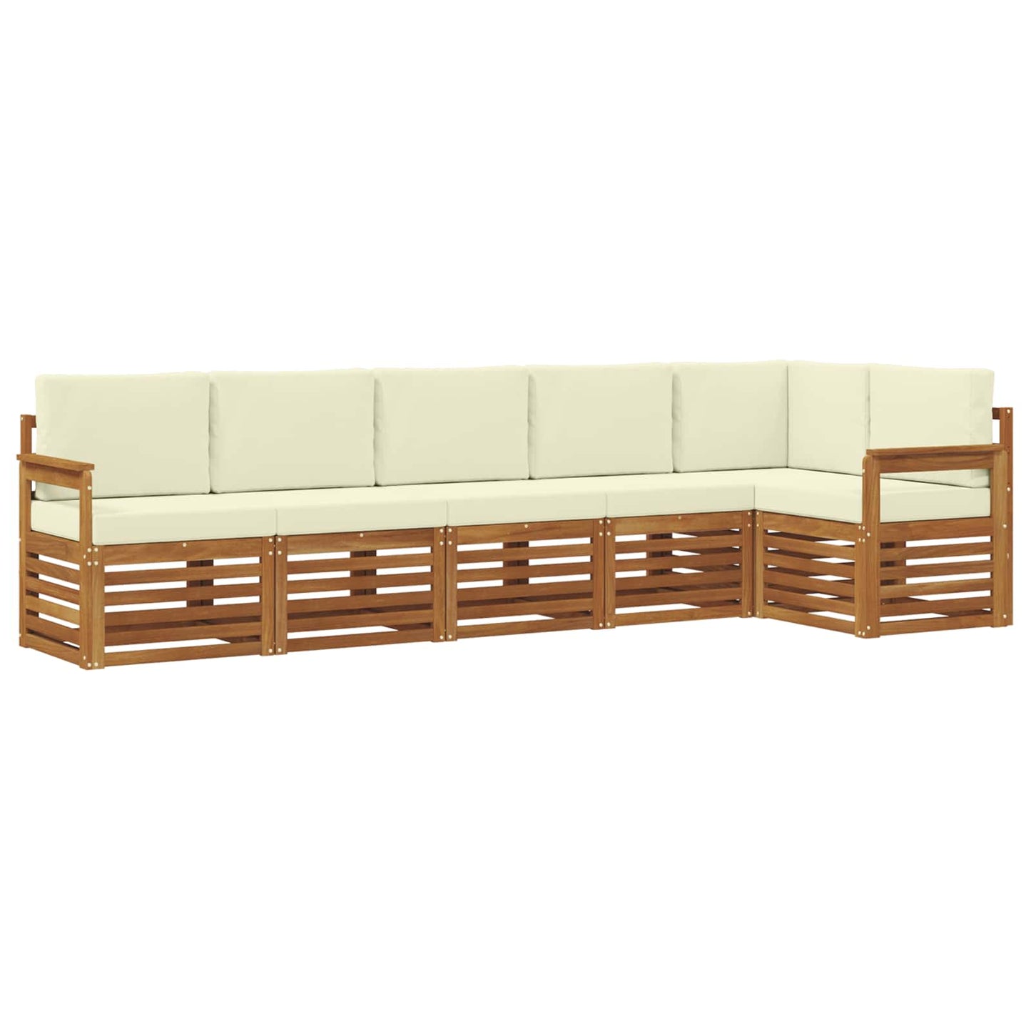 Set divano sezionale con cuscino 6 pcs Naturale e Crema