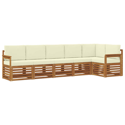Set divano sezionale con cuscino 6 pcs Naturale e Crema