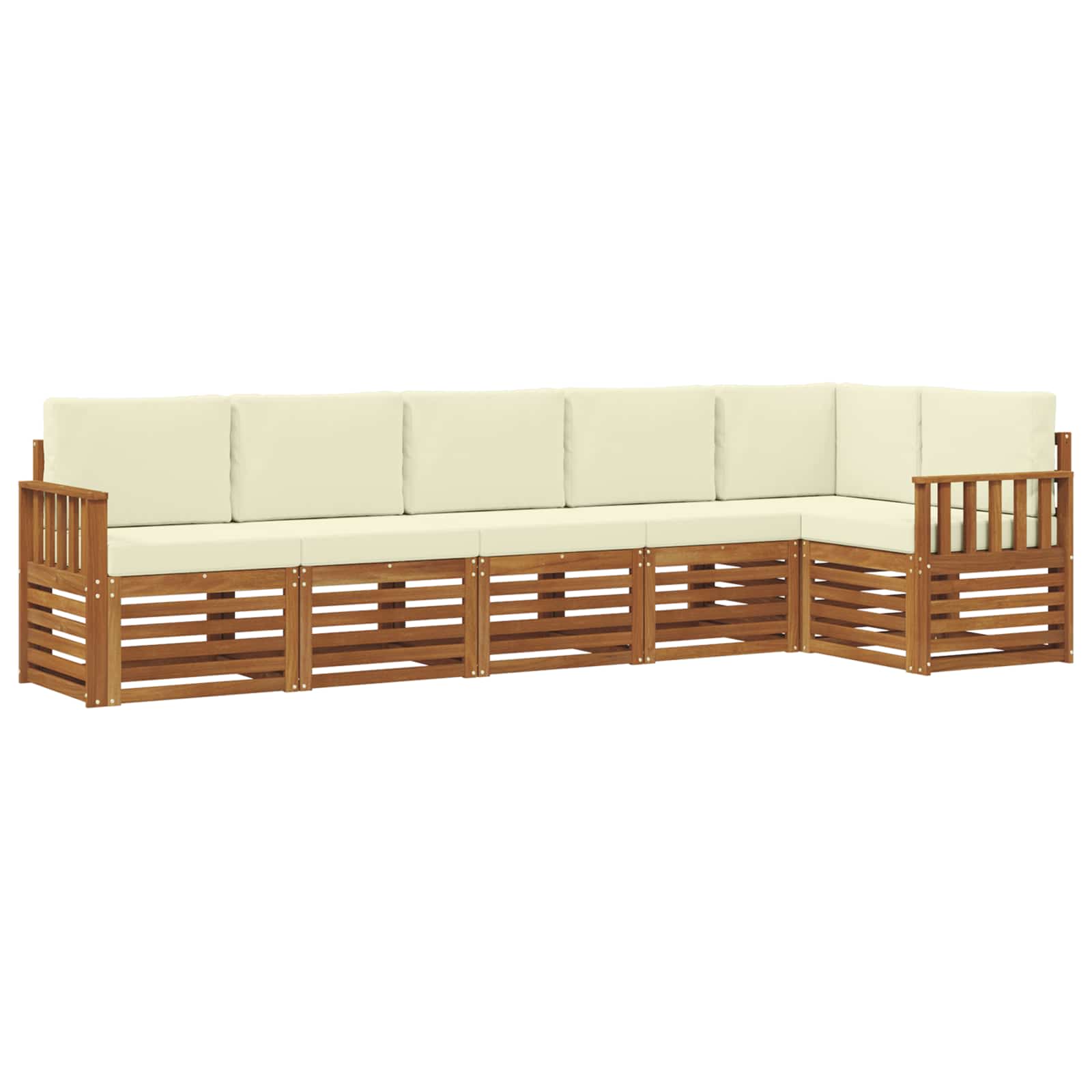 Set divano sezionale con cuscino 6 pcs Naturale e Crema | homemem39