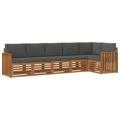 Set divano sezionale con cuscino 6 pcs Naturale e Antracite | homemem39
