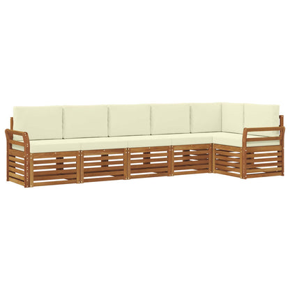 Set divano sezionale con cuscino 6 pcs Naturale e Crema