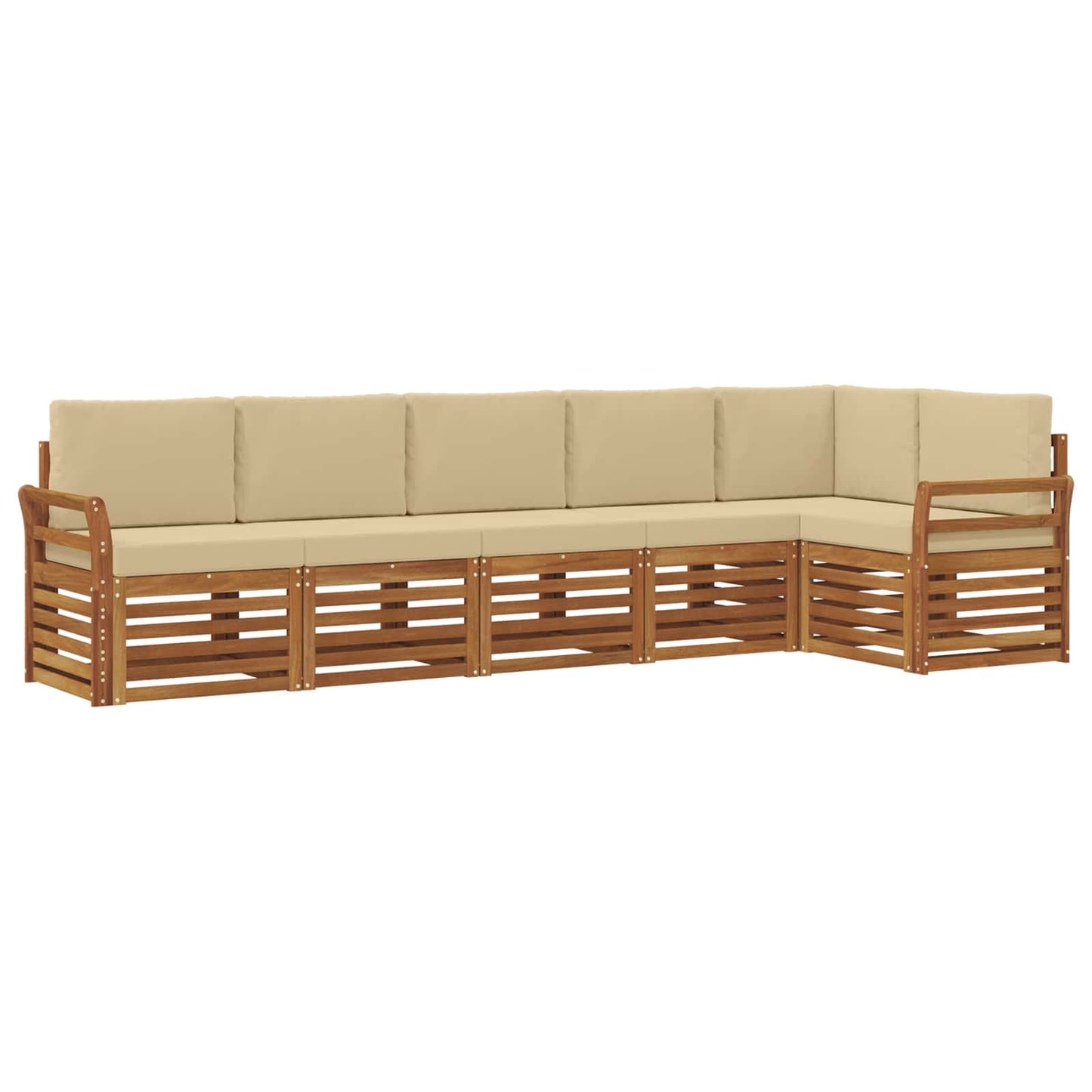 Set divano sezionale con cuscino 6 pcs Naturale e Beige