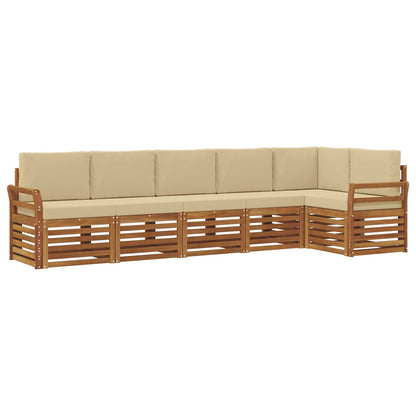 Set divano sezionale con cuscino 6 pcs Naturale e Beige