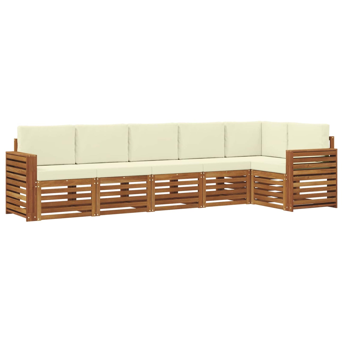 Set divano sezionale con cuscino 6 pcs Naturale e Crema | homemem39