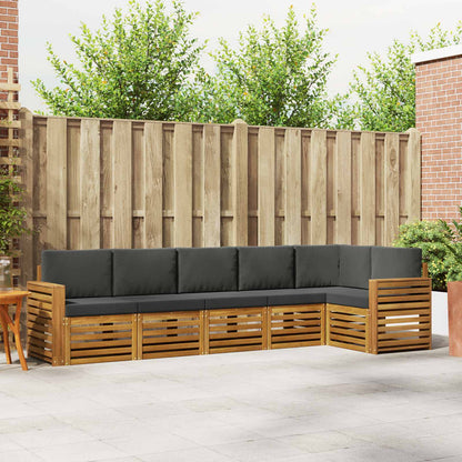 Set divano sezionale con cuscino 6 pcs Naturale e Antracite