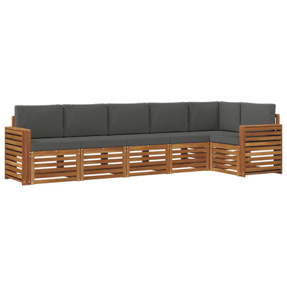 Set divano sezionale con cuscino 6 pcs Naturale e Antracite | homemem39