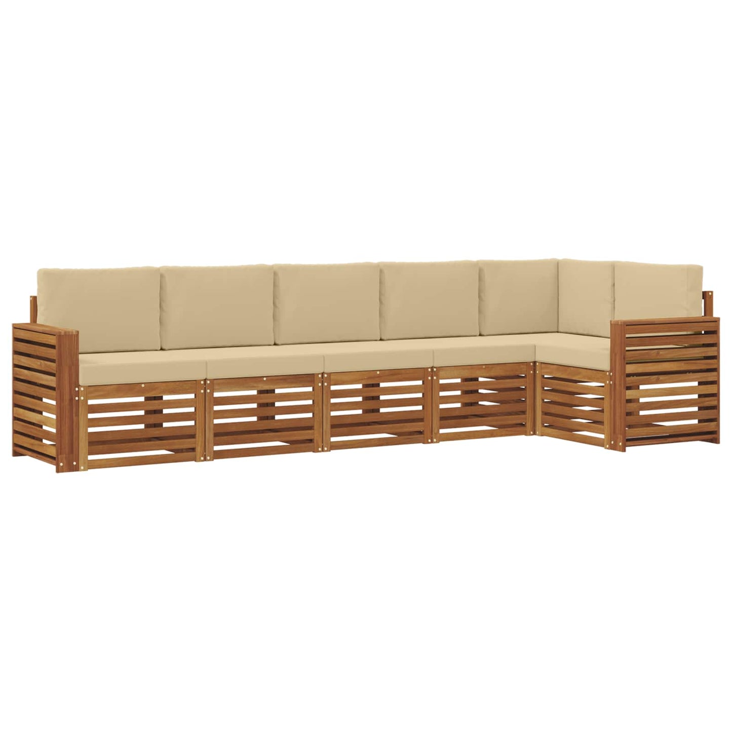 Set divano sezionale con cuscino 6 pcs Naturale e Beige