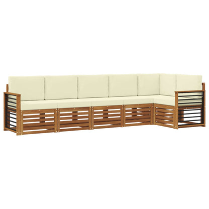 Set divano sezionale con cuscino 6 pcs Naturale e Crema | homemem39