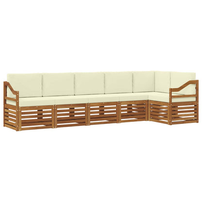 Set divano sezionale con cuscino 6 pcs Naturale e Crema | homemem39