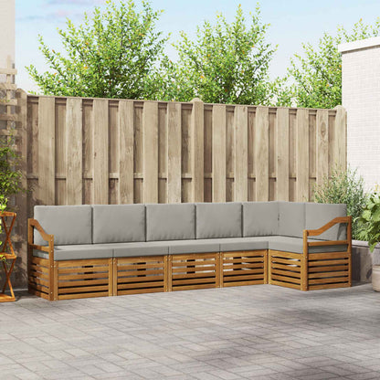 Set divano sezionale con cuscino 6 pcs Grigio Naturale e Chiaro