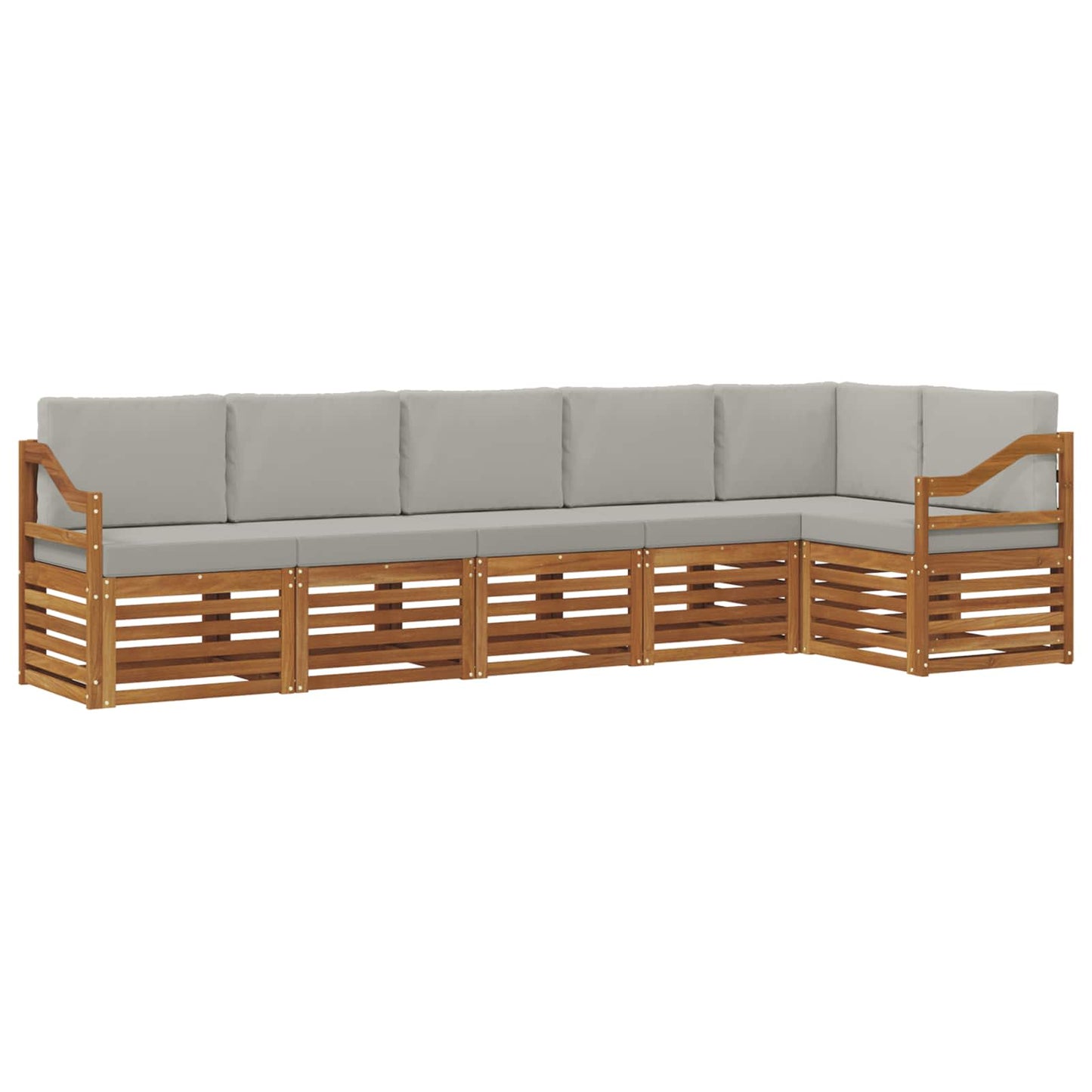 Set divano sezionale con cuscino 6 pcs Grigio Naturale e Chiaro