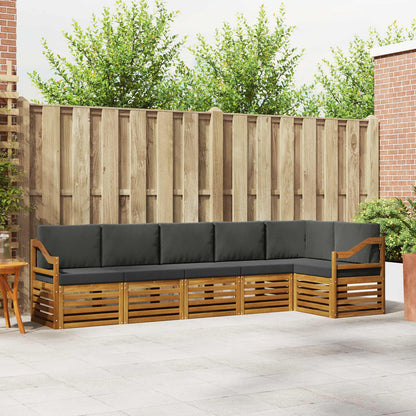 Set divano sezionale con cuscino 6 pcs Naturale e Antracite