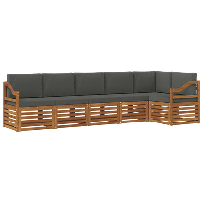 Set divano sezionale con cuscino 6 pcs Naturale e Antracite | homemem39