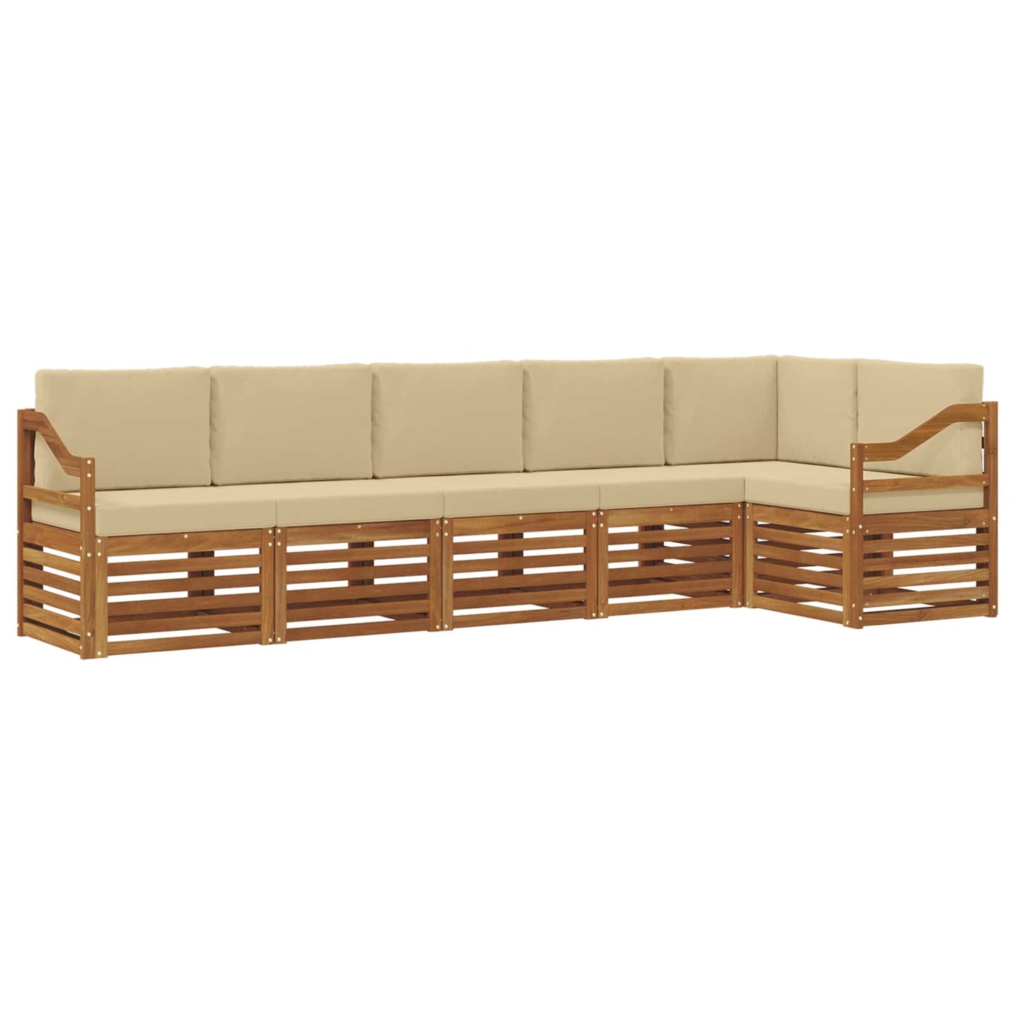 Set divano sezionale con cuscino 6 pcs Naturale e Beige