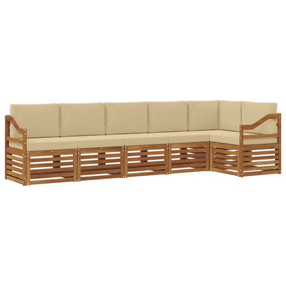 Set divano sezionale con cuscino 6 pcs Naturale e Beige
