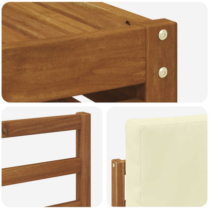 Set divano sezionale con cuscino 7 pcs Naturale e Crema | homemem39